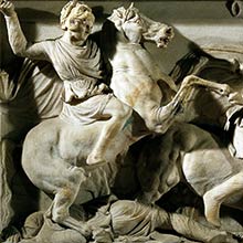 Alexander the Great in battle with Persians